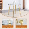 Table and chair set.36 Inch Diameter Modern Luxury Glass Dining Table and Chair Set - Gold Frame