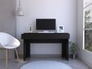Black Wengue 2-Drawer Computer Desk