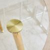 Table and chair set.36 Inch Diameter Modern Luxury Glass Dining Table and Chair Set - Gold Frame